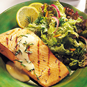 Grilled Alaska Salmon with Basil & Hollandaise